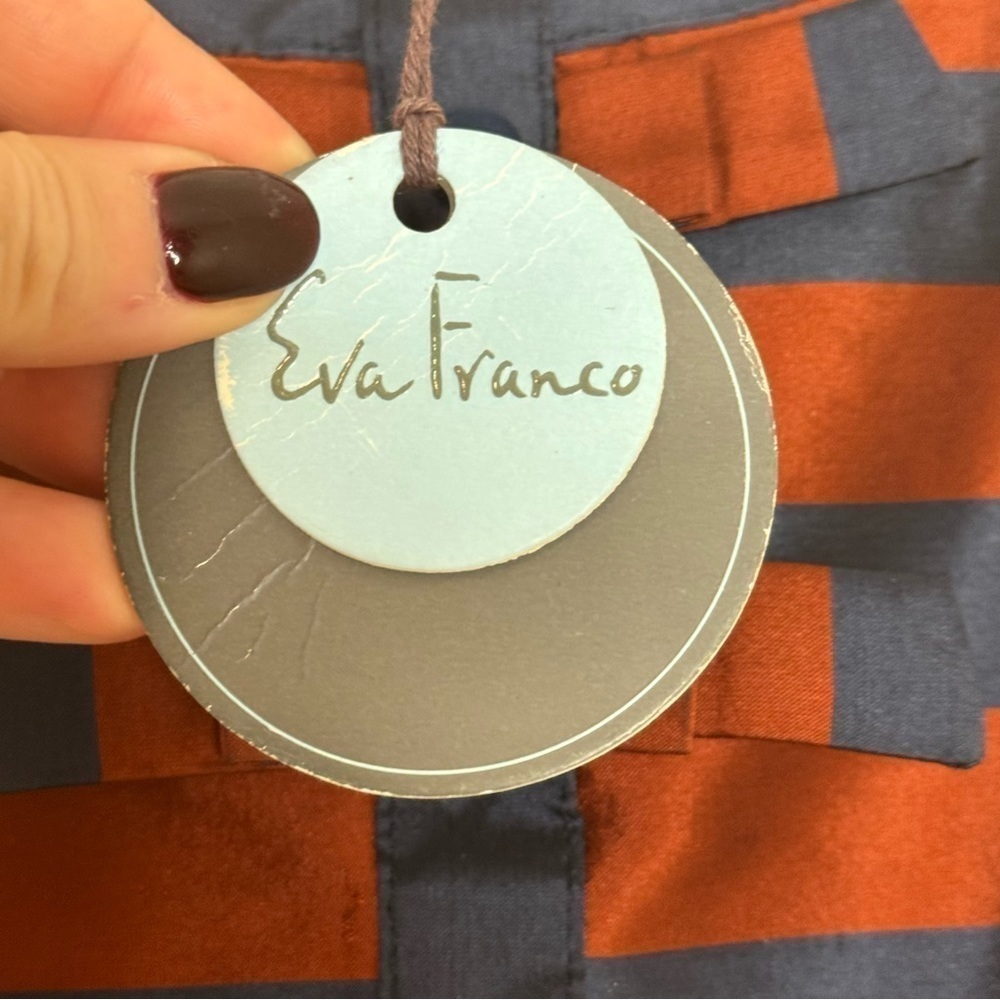 NWT Eva Franco Anthropologie Striped Bow Fit and Flair Cocktail Dress Size 6 - Picture 7 of 9